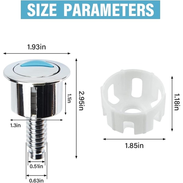 Toilet Buttons Replacement, Push Button Toilet Flush Toilet Flush System Replacement Compatible With Ideal Cistern Tank Dual Flush Toilet Push Button