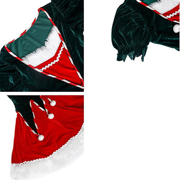 Julekostyme for jenter, nissekostyme for små jenter, juleantrekk for barn, julecosplayfest M