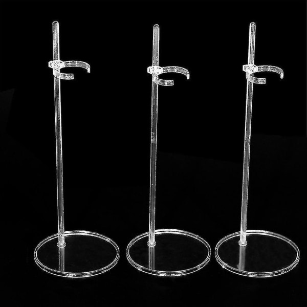 Sinknap 25cm DIY Dockstöd Stativ Displayhållare Barn Flicka Modell Leksak Tillbehör Transparent 5pcs