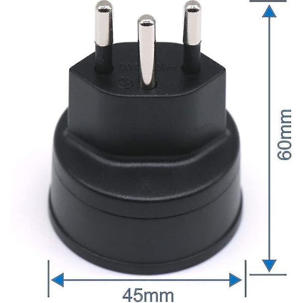 EU til Sveits/Liechtenstein adapterplugg, 2-pin DE/FR/IT/ES-plugg til sveitsisk 3-pin-gave