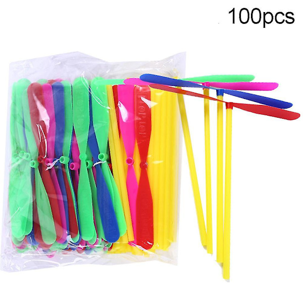 Naievear 100 st Libellformade Hand Push Flygande Propeller Utomhus Sportspel Barnleksak