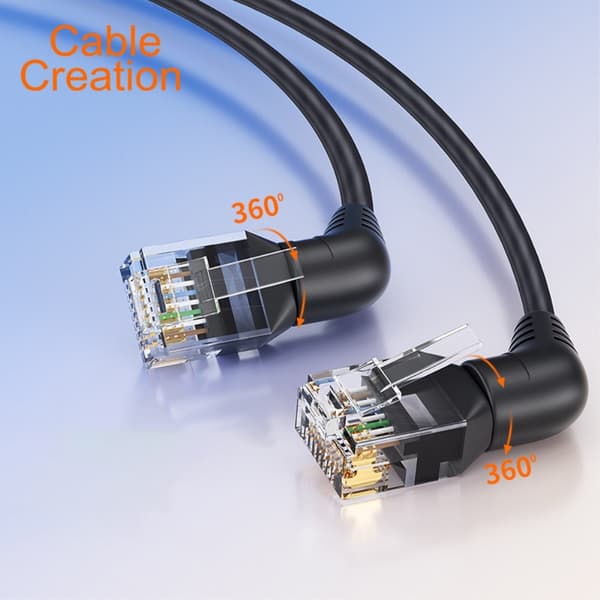 CableCreation 1 m Cat6a RJ45 Netværkskabel Sort