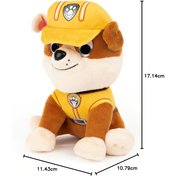 PAW Patrol Mjuk Hundtema Gosig Plyschleksak Rubble 15 cm Mjuk Lekleksak För Pojkar och Flickor Från 12 Månader och Uppåt