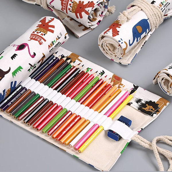Canvas Lyijykynäkääre, värillinen lyijykynä Roll Up Wrap Matkapiirustusteline Järjestelyt aukoilla Shape5