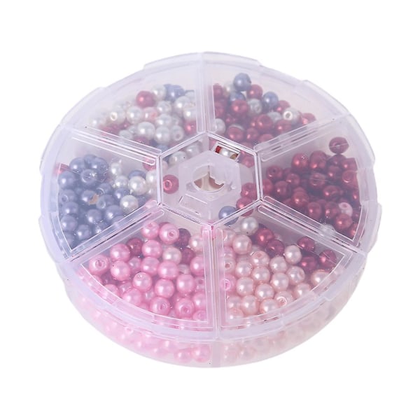 720 stk Farverige løse runde perler Perler Assorteret Multicolor Spacer Beads Plastic Craft med opbevaringsboks til gør-det-selv-håndværk No. 3 color