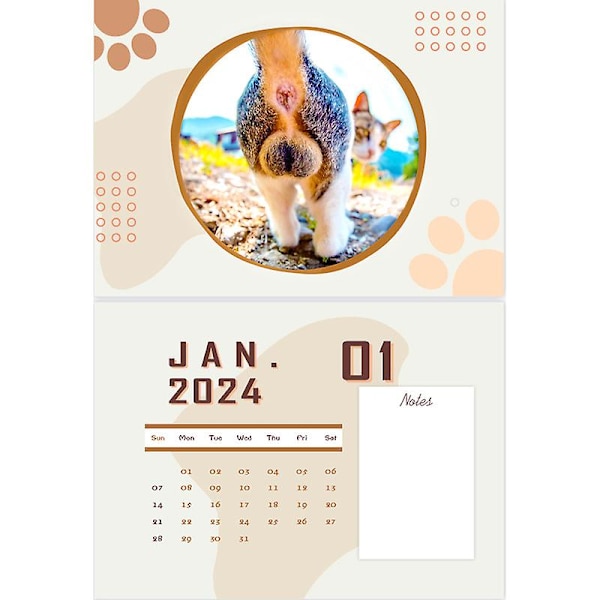 Katt Rumpe 2024 For Cat Lovers Morsom Katter Kalender, Kitten Rumpe Kalender 2024 A 1