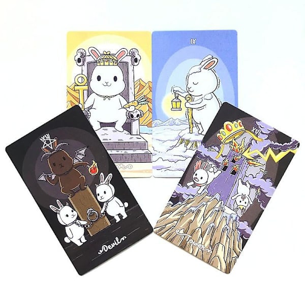 Suosittu 12 * 7cm Tarot-kani Tarot Vapaa-ajan viihdepelikortti, perhetapaamiset Tarot-kortti Pdf-opas