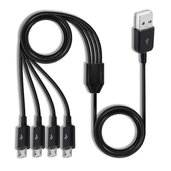 Micro-USB-jakokaapeli, Micro-USB-monilatauskaapeli, [4-in-1] Micro-USB-latauskaapeli, USB 2.0 Type A uros neljään Micro-USB-urokseen
