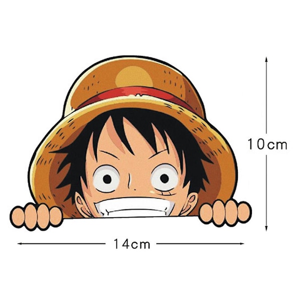 5,5' One Piece Cartoon Anime Bilklisterabe Monkey D. Luffy Peeker Peek Anime Klistermærker Vindue Bagagerum Kofanger Dekal
