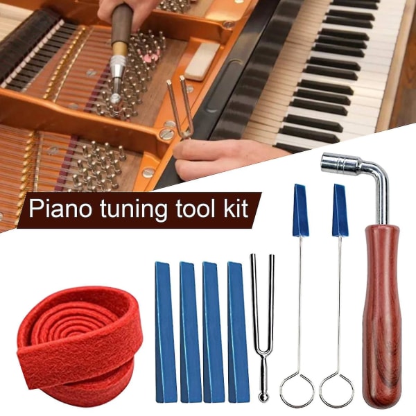 1 sett pianostemmesett Multifunksjons justeringstone Praktiske profesjonelle pianostemmeverktøy inkludert hammerdempere for instrument