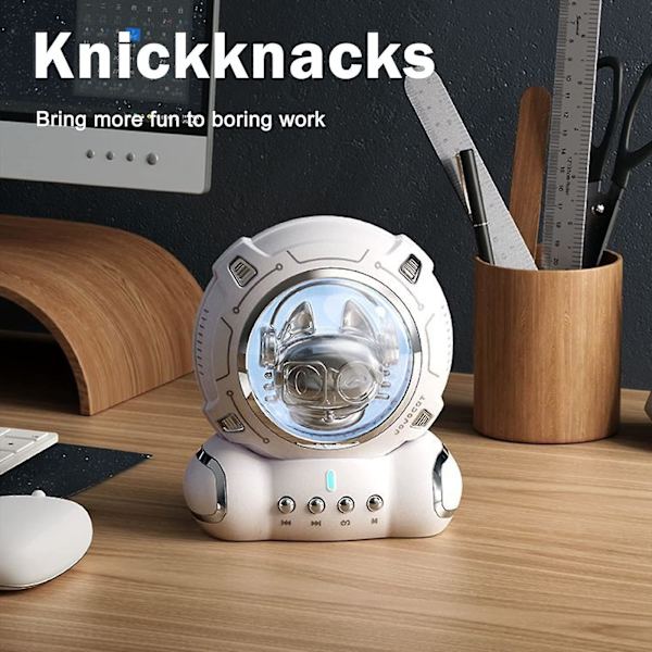 Astronaut Luminous Bluetooth-högtalare, 360omnidirectional Stereoeffekt, Sju nattljusseffekter för sovrum, flickor Pink