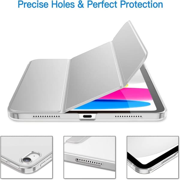 Fodral för iPad (A16) 11:e/10:e generationen (2025/2022), Slim Stativ Hårt Baksidesfodral Auto Wake/Sleep Funktion (Silver) Silver