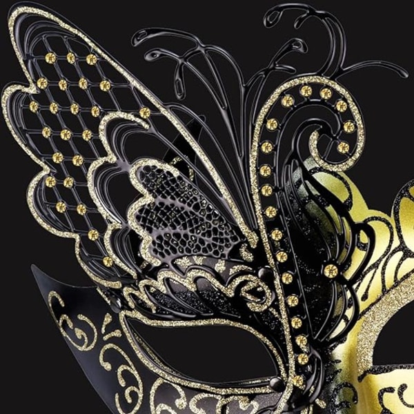 Mystisk Halloween Butterfly metal venetiansk maske. Velegnet til kvinders sexede kostumebal, maskerade, karnevalsfest, julepåske