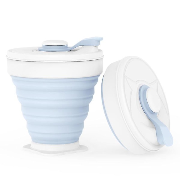 350 ml Folding Silikone Cup BPA Gratis Bærbart Kaffekrus Udendørs Rejser Sky Blue