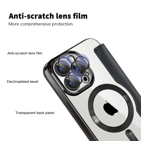 iPhone 17-etui læder med MagSafe og RFID-tyverisikring Svart