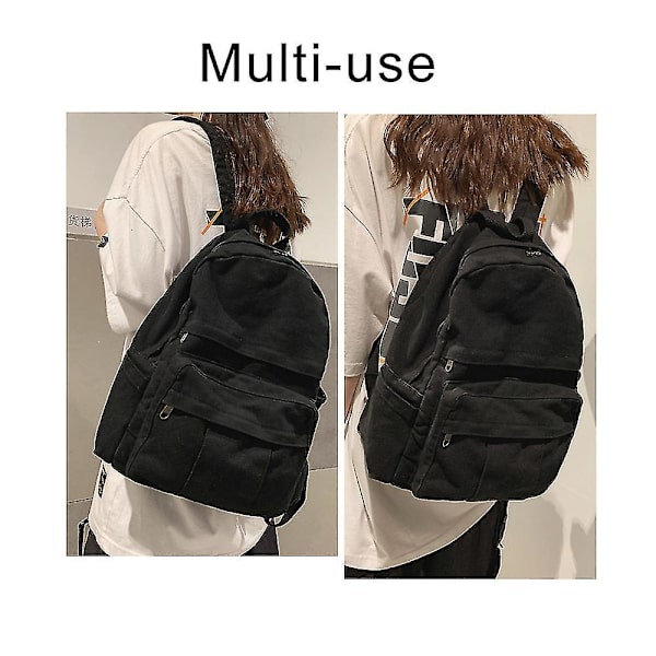 Korean Version High Capacity Travel Backpack Laptop Canvas Women Backpack Female Schoolbag For Teenages Girls Auburn