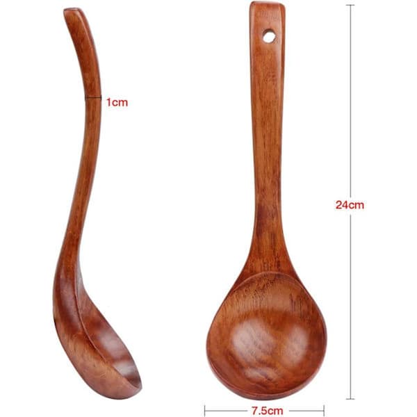 Träslev, naturlig träslev, grötlev, 24 cm lång
