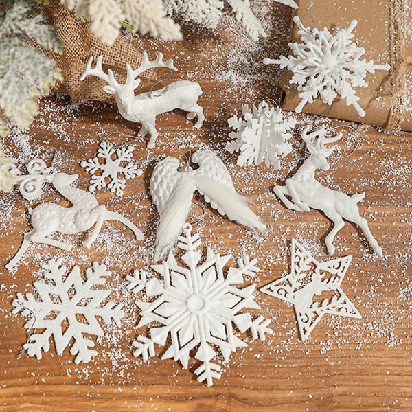 Kreativ julgran Heminredning Tillbehör Snowflake Angel Wings Älghänge Ornament A