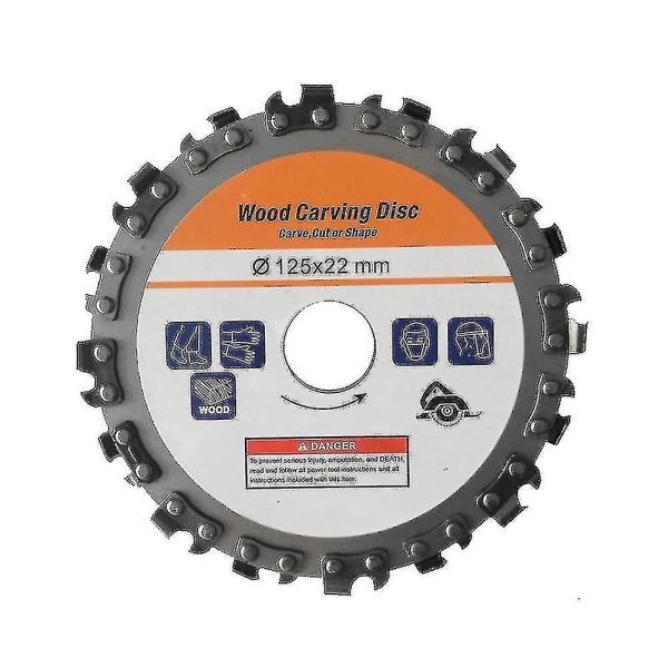 125mm 16 Tand Rustfrit Stål Slibning Maskine Træbearbejdning Disk Rillemaskine Kæder Disk Træskæring Skæreskive Kompatibel Med 5 Tommer Vinkelsliber G