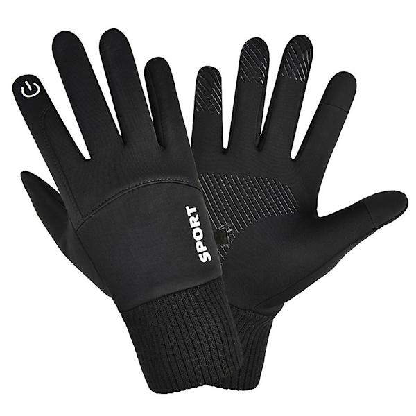 Vinterhansker for voksne, skihansker, vanntette, varme, berøringsskjerm, perfekt for sykling, løping, fotturer Black L