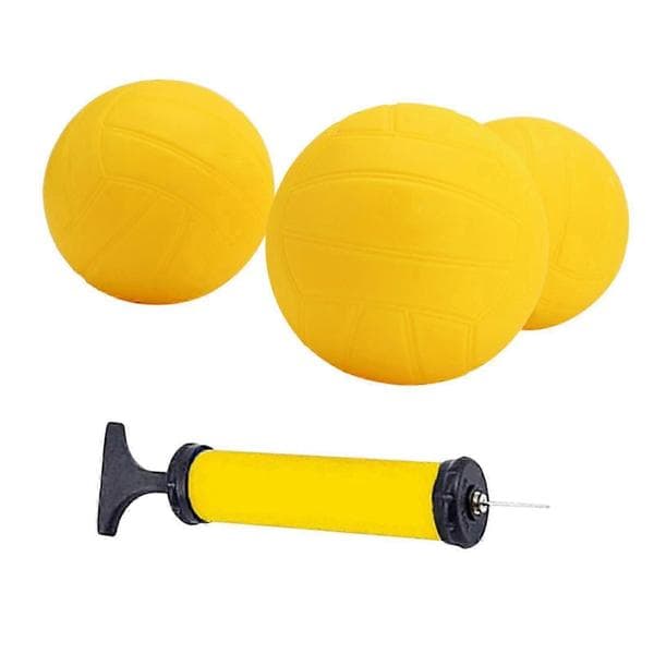 Spike erstatningsbolde Mini volleyball stærke bløde gule Roundnet spillebolde med luftpumpe til pool, græsplæne, strand, baghave 3.5 Inch 3pcs