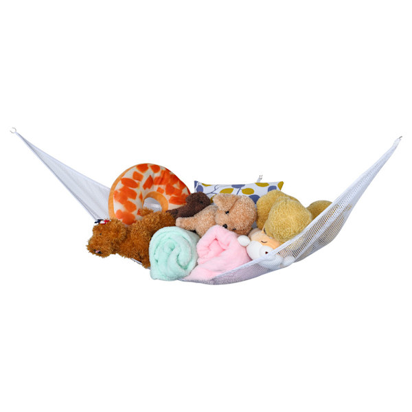 Lekeoppbevaringsnett i hammock, best for å holde rom rene, stor størrelse hvit