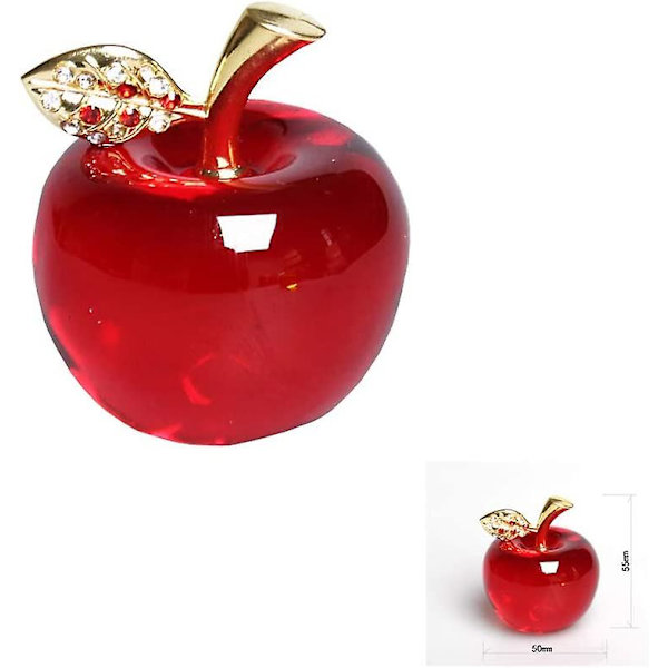 Joulu Kristalli Punainen Omena Paperipainon Lasi Käsityöt Koti Dekor Auto Koristeet Veistos Miniatyyri Souvenir Lahjat(kristalli Lehti)