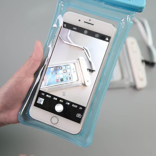 Vattentätt Mobiltelefonfodral i PVC, Blå, 2-pack
