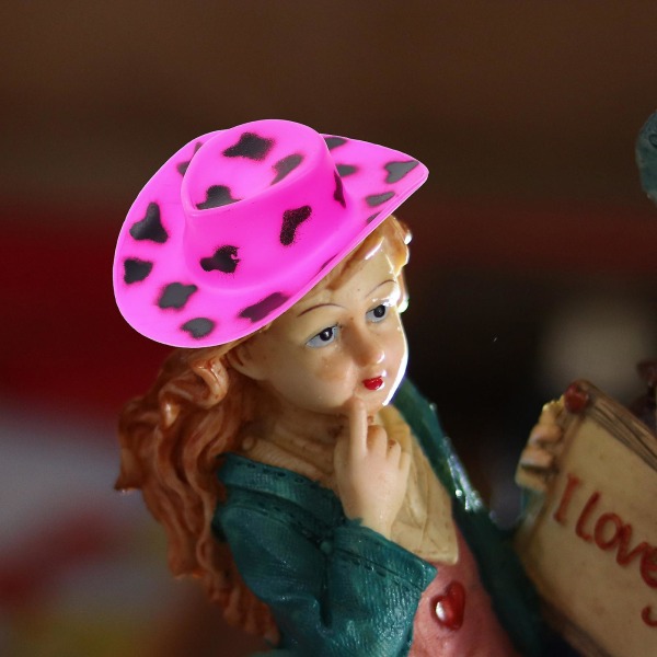 10 st Miniatyr Cowboy Koppar Mini Western Cowboy Cowgirl Hatt Plast Miniatyr Söta Dockhattar