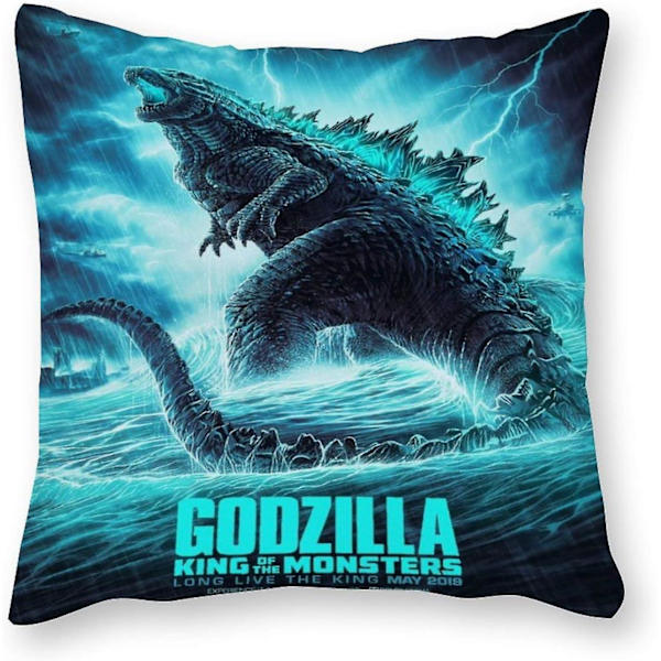 Godzilla King of The Monsters kuddkudde - Pop Art - Canvas örngott singel - Utan fyllningspad - 45x45cm (Endast överdrag) -s614