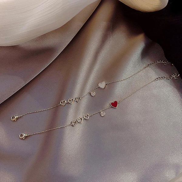 Nyt design mode smykker søde hjerte vedhæng armbånd tilbehør Justerbar Red