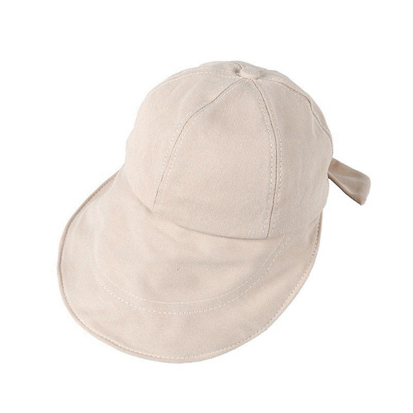 Kvinner Foldbar Sløyfe Sol Visor Cap UV Beskyttelse Bred Bremskjerm Solhatt Utendørs Sommer Beige