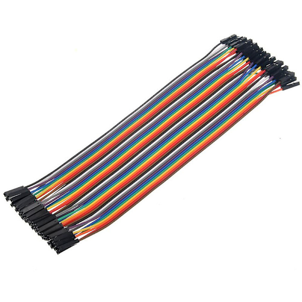 3 stk. 20 cm flerfarvede 40-pin han til hun / han til han / hun til hun breadboard jumper ledninger båndkabler