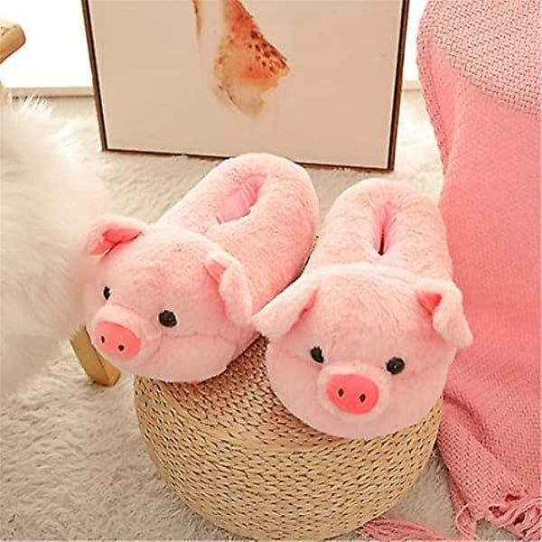 Women slippers Cute pig slippers Cartoon animal slippers Winter warm slippers Home fur slippers, piglets (36-43EU)