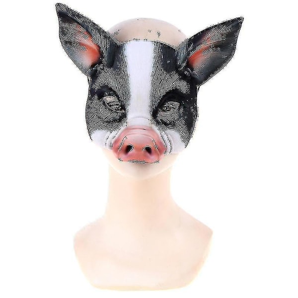 1st Ball Mask Pig Halv Face Party Mask För Halloween Festival Stage Performance