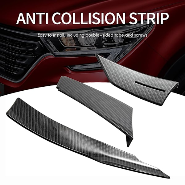 Universal kolfiber look bilens främre stötfångare läpp splitter fenor kaross kanarder diffusor spoiler för -