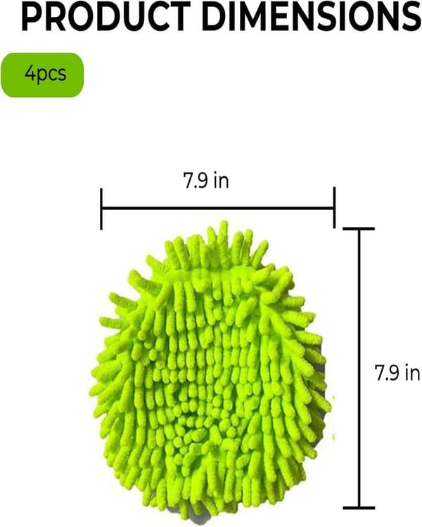 4-pak roterende moppehoveder – Mikrofiber refill til roterende mopper – Grøn