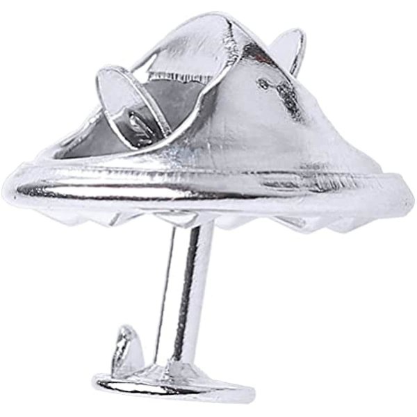 100 Par Fjärilsklämmor för Slipsnålar, Silver Fjärilsklämmor i Metall med Bakstycken, Ersättningsklämmor med Tomma Stift för Hantverk