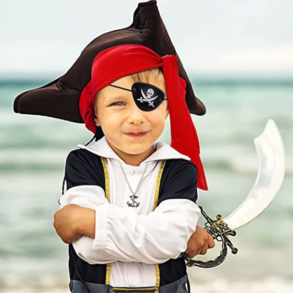 4 stk pirat kostume tilbehørssæt, børne voksne fancy kjole sæt til Halloween festartikler