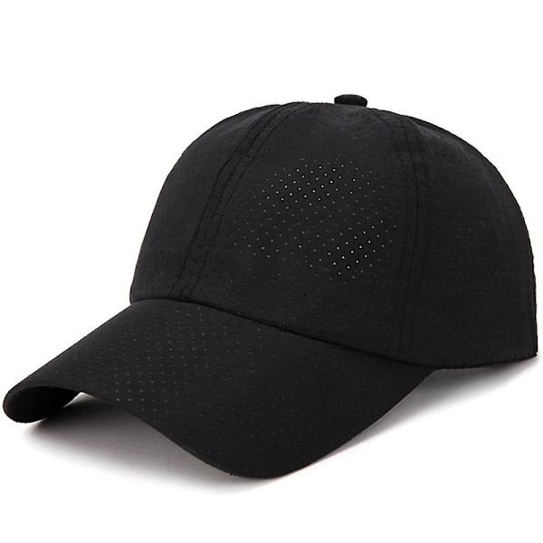 Mote Solid Mesh Baseball Cap Justerbar Solhatt Snapback for Kvinner Menn Gaver Black