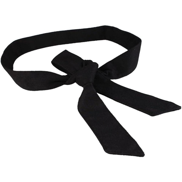 Klassisk ulden talje bælte binde sløjfe Bred linning til overfrakke 172 cm, sort