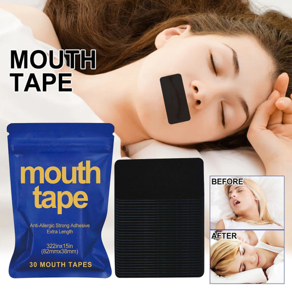 Nukkumiseen tarkoitettu suuteippi, edistynyt hellävarainen suuteippi, kuorsausta estävät unen nenänauhat - kuorsauksen välitön helpotus, vähemmän suun hengitystä 30 pcs