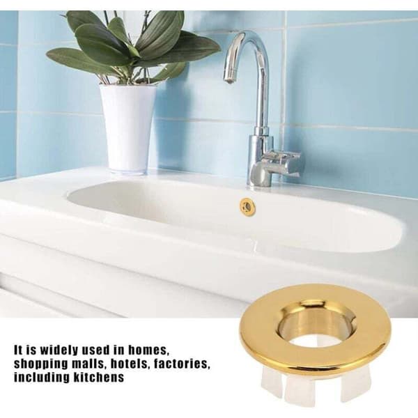 Diskbänksöverflödesring, Mässingsöverflödesringar, Rund Hål Diskbänksöverflödesskydd (Guld) Yellow