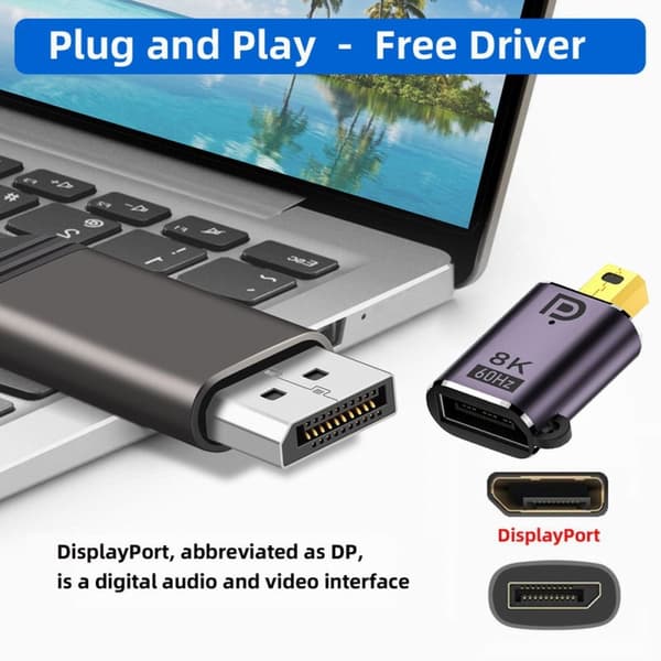 DP DisplayPort - Mini DisplayPort 1.4 -sovitin 8K 60Hz Sininen size 11