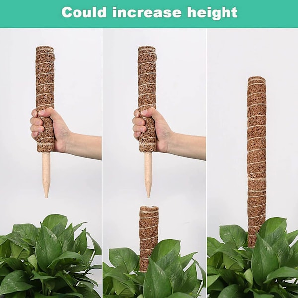Moss Pole för växter Monstera, böjbara växtpinnar stöd, växtpinnar för inomhus krukväxter, 45'' Coco Coir Pole växtstöd för Sphagnum, Po