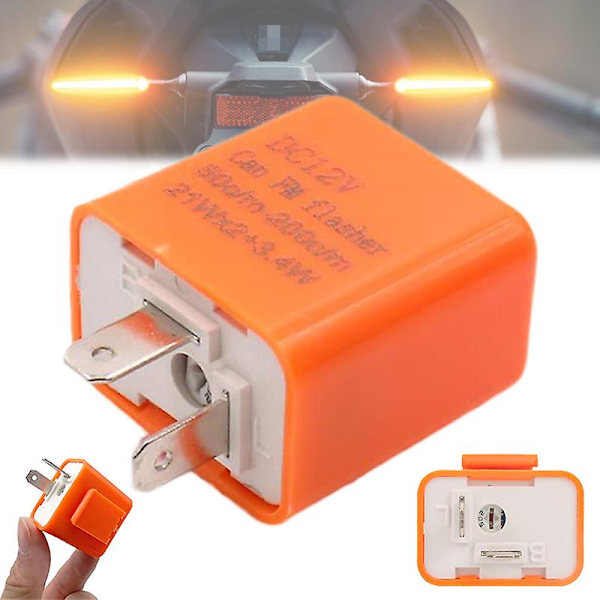 Universal motorsykkel 2-pin LED blinklysrelé 12v justerbar frekvens for blinklys blinkindikatorreléer Moto-tilbehør| |