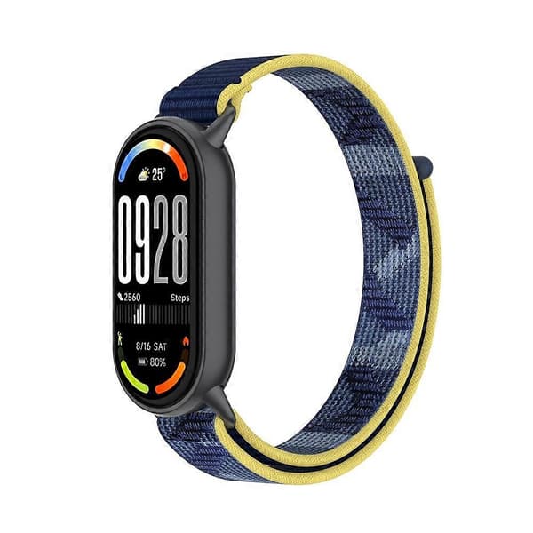 Håndleddsstropp kompatibel med Xiaomi Smart Band 10 / 9 / 8 Magic Tape Nylon Loop Klokkereim Blue