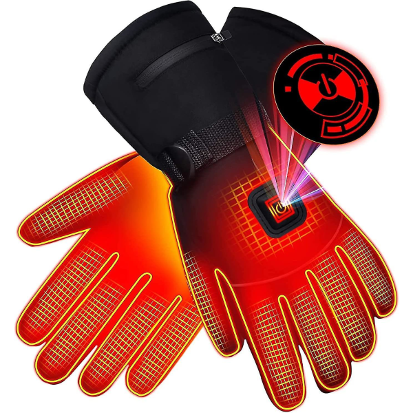 Oppvarmede hansker, elektriske oppvarmede hansker for menn og kvinner, termiske hansker med 3 varmeinnstillinger, oppvarmede vinterhansker for sykling, motorsykkel, ski,