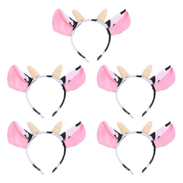 6 stk. Makeup hårbånd ko horn hårbøjle tegneserie øre hårbøjle ko ører cosplay tegneserie hårbøjler
