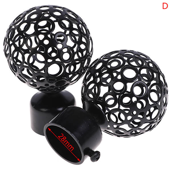2 kpl 22 mm halkaisijaltaan verhotangon rautapäätteet Black 28mm